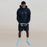 Washed Black Blurred Hoodie