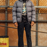 Steel Grey Kabru Hooded Puffer Jacket