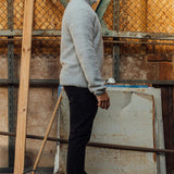 IJsgrijs sherpa-jack met 1/4 rits