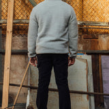 IJsgrijs sherpa-jack met 1/4 rits