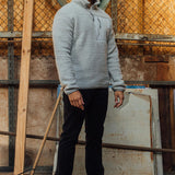 IJsgrijs sherpa-jack met 1/4 rits