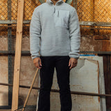 IJsgrijs sherpa-jack met 1/4 rits