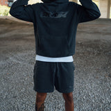 Washed Black Blurred Hoodie