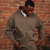 Washed Coffee RMDY. Zip Hoodie