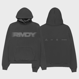 Washed Black Blurred Hoodie