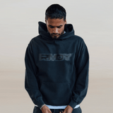 Washed Black Blurred Hoodie
