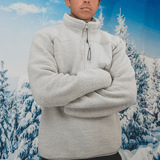 IJsgrijs sherpa-jack met 1/4 rits