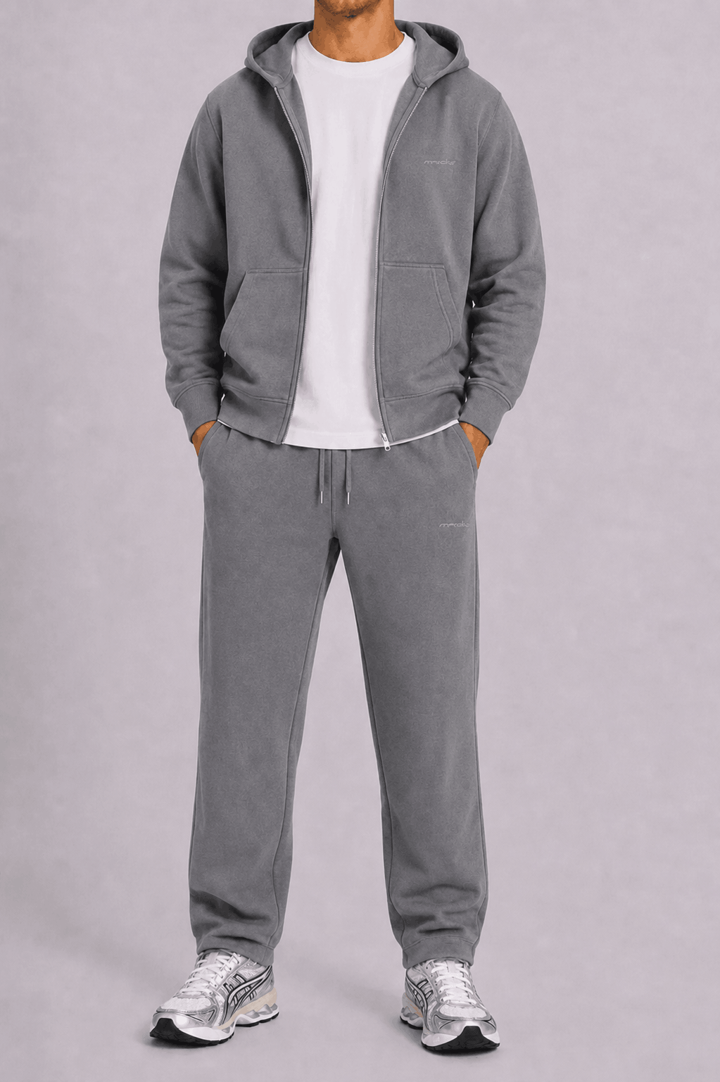 Steel Grey RMDY. Zip Hoodie & Jogger Tracksuit Set