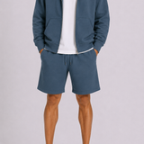 Petrol Zip Hoodie & Shorts Set