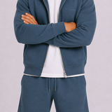 Petrol Zip Hoodie & Shorts Set
