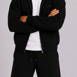 Black Zip Hoodie & Shorts Set