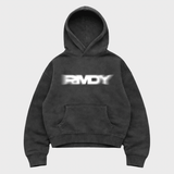 Washed Black Blurred Hoodie