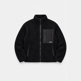 Sherpa Fleece Tech Zip Up Jacket - Black