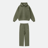 Washed Olive RMDY. Zip Hoodie & Jogger Tracksuit Set