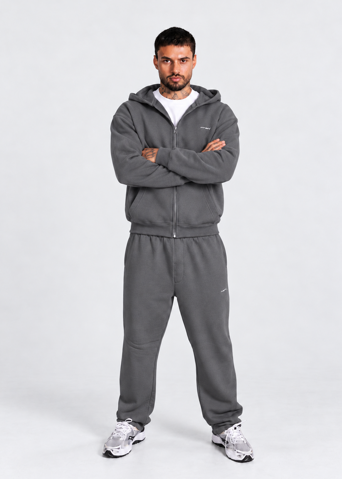 Steel Grey RMDY. Heavyweight Zip Hoodie & Jogger Tracksuit Set