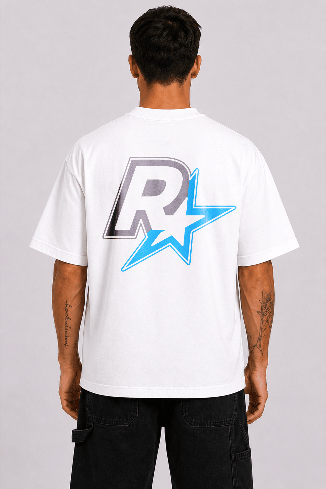 R Star Graphic Tee - White / Blue