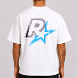 R Star Graphic Tee - White / Blue