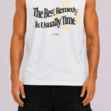Times Up Sleeveless Tank - White