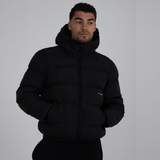 Black Core Hooded Puffer Jacket