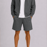 Steel Zip Hoodie & Shorts Set