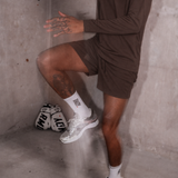 Longsleeve Tee & Shorts Active Set - Espresso Brown