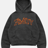 Fired Up Graphic Hoodie - Vintage Coal