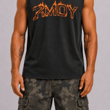 Fired Up Sleeveless Tank - Washed Coal