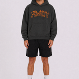 Fired Up Graphic Hoodie - Vintage Coal
