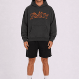 Fired Up Graphic Hoodie - Vintage Coal