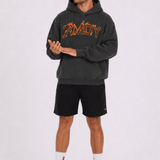 Fired Up Graphic Hoodie - Vintage Coal