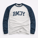 College Baseball Long Sleeve Tee - Ink Blue / White