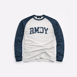 College Baseball Long Sleeve Tee - Ink Blue / White
