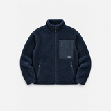 Sherpa Fleece Tech Zip Up Jacket - Navy