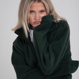 Zandkleurige sherpa-jas met 1/4 rits