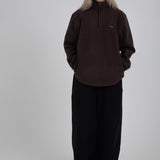 Coffee 1/4 Zip Fleece Jacket
