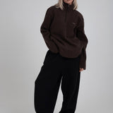 Coffee 1/4 Zip Fleece Jacket