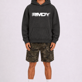 Washed Black Blurred Hoodie