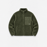 Sherpa Fleece Tech Zip Up Jacket - Olive
