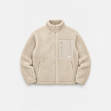 Sherpa Fleece Tech Zip Up Jacket - Stone