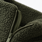 Sherpa Fleece Tech Zip Up Jacket - Olive