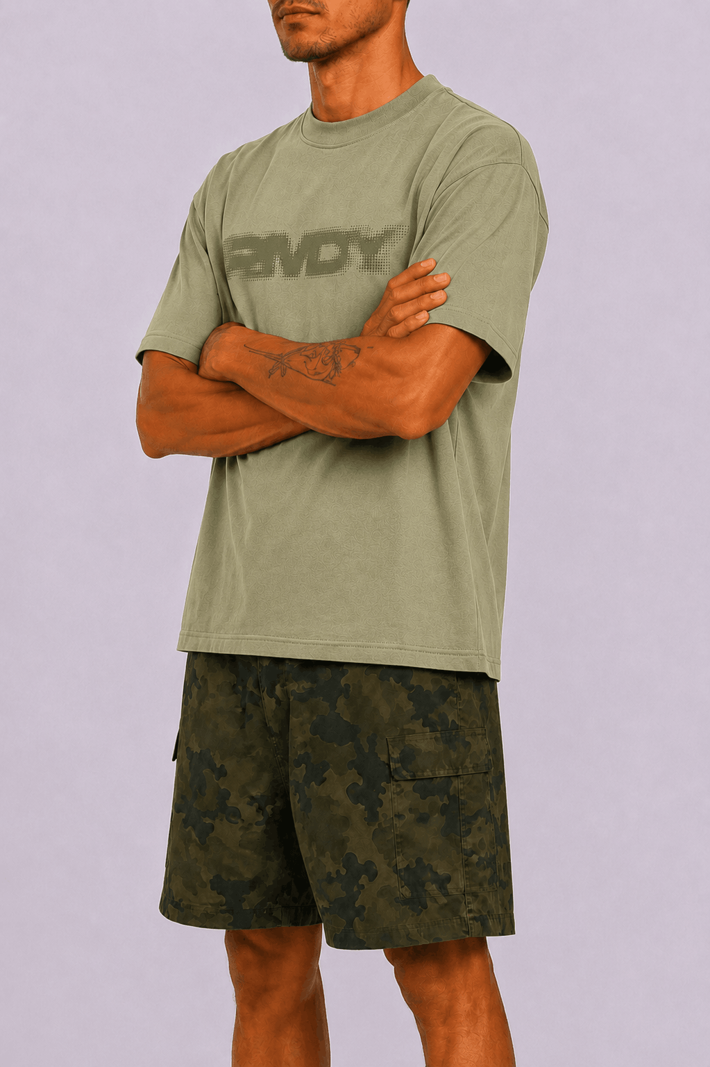 Washed Khaki Blurred RMDY. Tee
