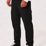 <transcy>Schwarze, taillierte V3 Cargohose</transcy>