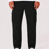<transcy>Schwarze, taillierte V3 Cargohose</transcy>