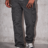 <transcy>Schwarze, taillierte V3 Cargohose</transcy>