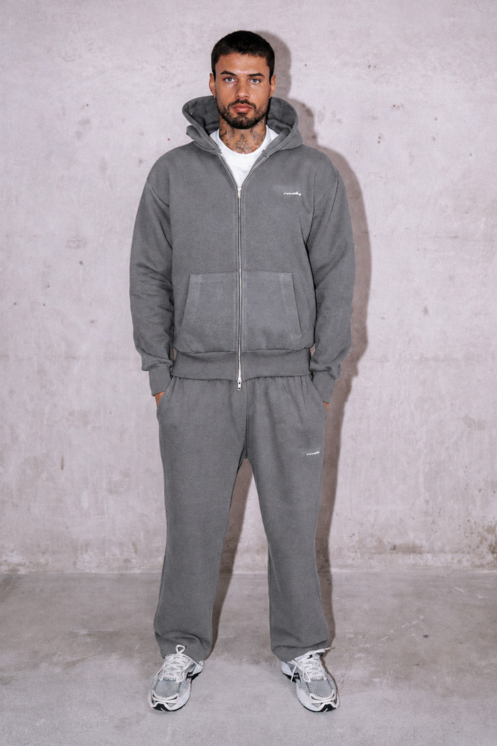 Steel Grey RMDY. Zip Hoodie & Jogger Tracksuit Set