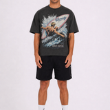Surfs Up Graphic Tee - Vintage Coal