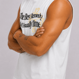 Times Up Sleeveless Tank - White