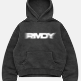 Washed Black Blurred Hoodie