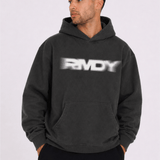 Washed Black Blurred Hoodie