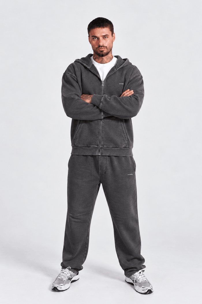 Washed Coal RMDY. Zip Hoodie & Jogger Tracksuit Set